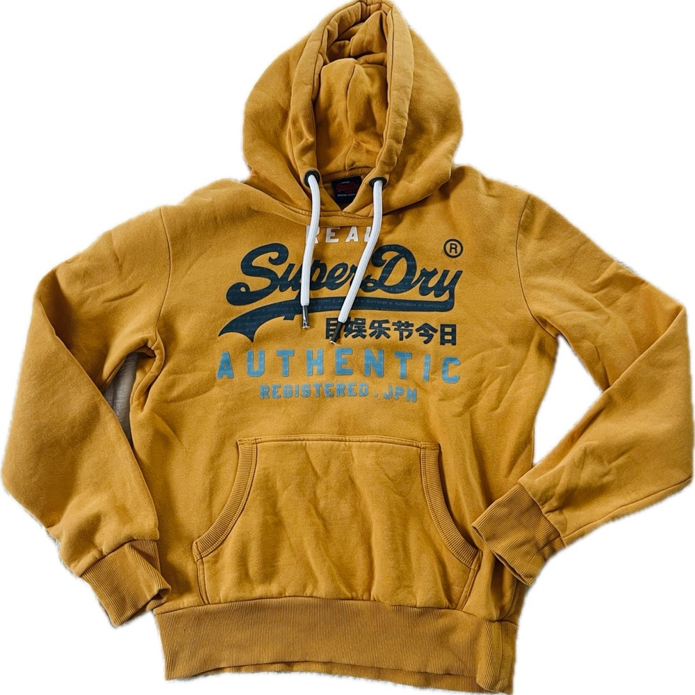 Superdry Men's Mustard Hoodie with Logo